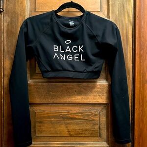 Black Angel crop shirt- long sleeve